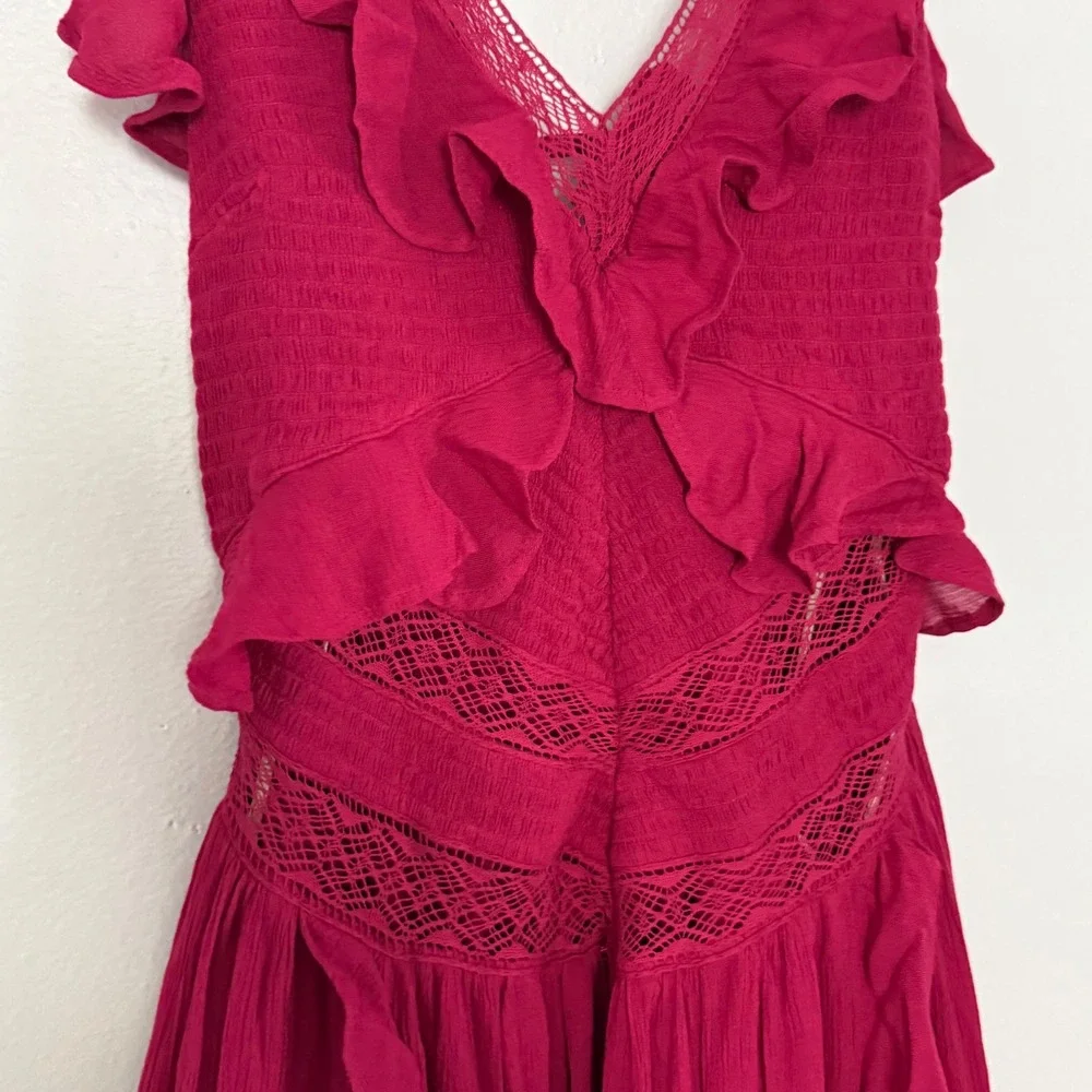 Free People Free-est Marsai Maxi Dress Summer Cherries Ruffle Smock - XSmall - Picture 3 of 6